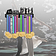 Ph pandahall porta medaglie latino porta medaglie display 3 linea porta medaglie premio sportivo nastro allegria supporto a parete struttura in ferro per oltre 50 medaglie 40x15 cm/15.7x5.9 pollici ODIS-WH0021-356-7