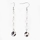 Synthetic Moonstone Beads and Natural Agate Beads Dangle Earrings EJEW-JE02798-04-2