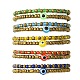 Set di braccialetti elasticizzati con perline in resina da 2 pz. 2 semi di vetro in stile e malocchio da donna BJEW-JB09604-2