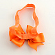 DIYの布ちょう結びとかわいい弾性赤ちゃんヘッドバンドヘアアクセサリー  ダークオレンジ  105mm OHAR-Q002-04B-2