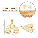 SUPERFINDINGS 12Pcs 2 Colors Rack Plating Brass Pendants FIND-FH0004-03-2