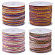 4 рулон 4-цветного сегментно окрашенного круглого нейлонового шнура с китайским узлом WCOR-SC0001-02B-1