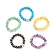 Edelstein-Stretchring mit runden Perlen und Kristall-Strass-Disco-Kugel für Frauen RJEW-JR00454-1