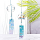 BENECREAT 2Pcs 2 Styles Boat Bird Pattern Glass Wind Chime with Blue Polyester Cord Paper for Outdoor Indoor Decor HJEW-BC0001-10-5