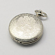 Vintage hohle flache runde Zink-Legierung Quarzuhr Köpfe für Taschenuhr Halskette Herstellung WACH-R005-17-2