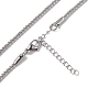 304 Stainless Steel Bone Rope Chain Necklace for Women NJEW-I121-01B-P-2