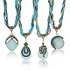 Anattasoul 4 pièces 4 style plat rond & larme & losange résine pendentif collier ensembles avec strass NJEW-AN0001-07-1