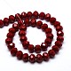 Opaque Solid Color Crystal Glass Rondelle Beads Strands EGLA-F047A-10-3