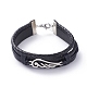 (vente d'usine de fêtes de bijoux) bracelets multi-brins de cordon en cuir rétro unisexe BJEW-JB04862-04-1