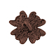 チベットスタイル合金の花のボタン  1穴  カドミウムフリー＆ニッケルフリー＆鉛フリー  赤銅鉱  14x14x5.5mm  穴：2mm  約545個/1000g TIBE-2736-R-NR-2