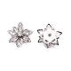 Flache Cabochons aus Acryl-Strass-Blüten RSB027-06-2
