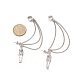 Skeleton Tibetan Style Alloy Dangle Stud Earrings EJEW-JE05194-3