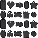 BENECREAT 20Pcs 10 Style Aluminum Stamping Blanks Tags Black Rectangle/Flat Round/Oval/Star/Heart Dog Tags with Hole for Necklace Bracelet ALUM-BC0001-71-1