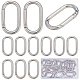 SUNNYCLUE 1 Box 24Pcs Trigger Spring O Rings O Ring Clips 44x25mm Rounded Rectangle Purse Ring Clip Clasps Spring Key Ring Carabiner Clips Keyring Snap Hooks Buckles for Jewelry Clasps DIY Crafts PALLOY-SC0004-22-1