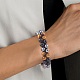 Bracelet en perles tressées en obsidienne naturelle BJEW-SW00001-22-6
