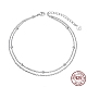 Bracelet de cheville en argent sterling plaqué rhodium avec chaîne torsadée double couche et perles pour femme AJEW-F162-005P-1