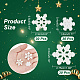 Arricraft 90 個 3 スタイル クリスマス不透明樹脂カボション  キラキラスノーフレーク  ホワイト  18~27.5x16~24x4~5mm  30個/スタイル RESI-AR0001-39-2