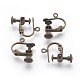 Accessoires de boucle d'oreille clips à vis en laiton plaqué avec pince spirale KK-P169-01AB-1