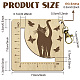 木製角枠かぎ針定規  編み針ゲージ  猫の形  7.6x7.6x0.5cm  穴：5mm DIY-WH0536-001-2
