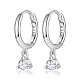 Rhodium Plated Platinum 925 Sterling Silver Hoop Earrings MN0975-01-1