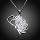Silver Plated Brass Butterfly Pendant Necklace NJEW-BB00458-2