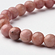Rhodonite naturelle perle ronde bracelets stretch BJEW-L594-D01-2