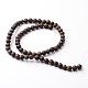 Frosted Round Natural Bronzite Bead Strands G-J346-10-6mm-2