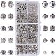 PH PandaHall 450pcs 10 Styles Antique Silver Tibetan Alloy Bicone Barrel Spacer Beads Bali Lantern Metal Spacers for Bracelet Necklace Jewelry Making Findings Accessories TIBEB-PH0004-15AS-1