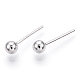 925 Sterling Silver Round Ball Stud Earrings STER-T005-01E-4