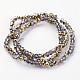Half Plated Faceted Rondelle Electroplate Glass Beads Strands GLAA-A024C-HP06-2