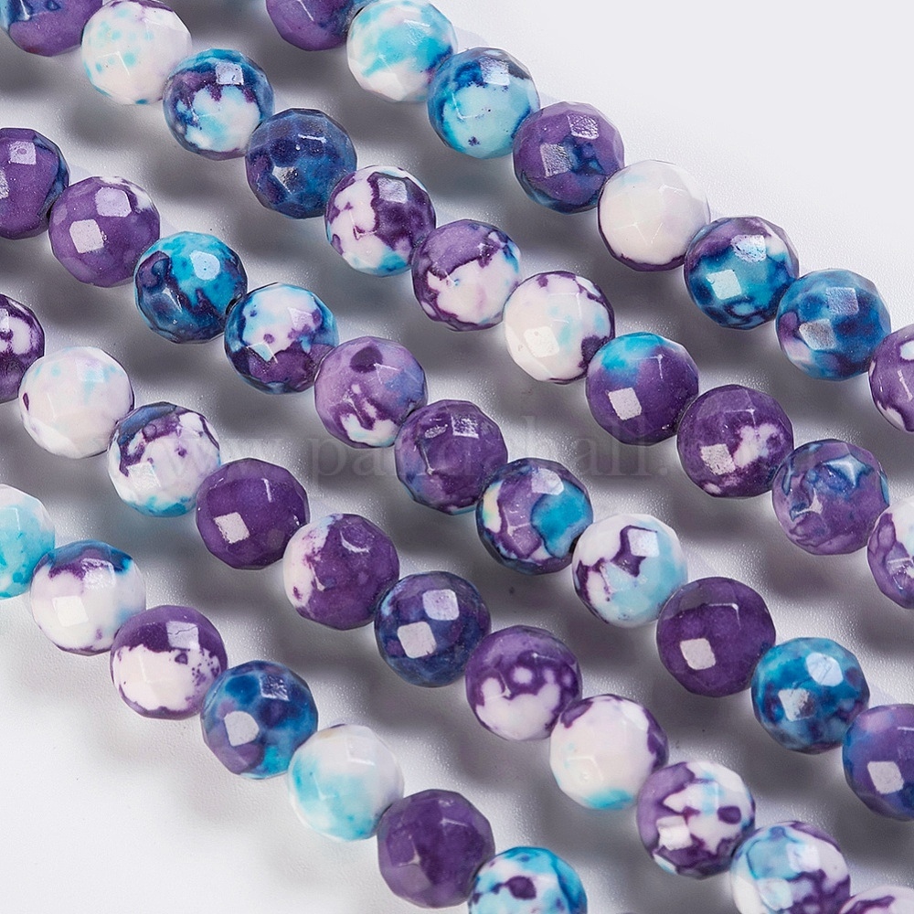 Wholesale Natural Ocean White Jade/Rain Flower Stone Beads Strands