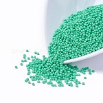 12/0 Grade A Round Glass Seed Beads, Baking Paint, Medium Spring Green, 12/0, 2x1.5mm, Hole: 0.7mm, about 30000pcs/bag