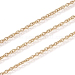 3.28 фут ионного покрытия (IP) 304 нержавеющая сталь тросовые цепи, пайки, овальные, золотые, 2x1.5x0.4 мм