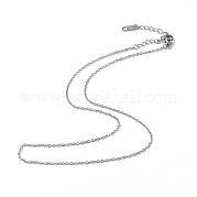 304 Stainless Steel Cable Chain Necklace for Men Women NJEW-K245-014B