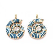 Кулоны с эмалью из латуни с прозрачным кубическим цирконием KK-T071-28G-02