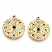 Подвески из нержавеющей стали 304 со стразами STAS-T064-49