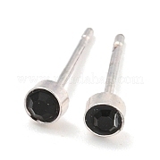 Ohrstecker mit Gestellplattierung aus Messing mit Mikropavé und Zirkonia EJEW-C102-37P-02