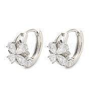 Серьги-кольца из латуни с цирконием EJEW-G363-11P