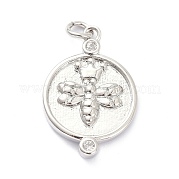 Латунные микропаве прозрачные подвески с фианитом ZIRC-L091-082P