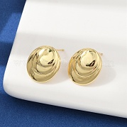 Овальные серьги-гвоздики из латуни EJEW-H154-09B-G