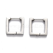 Квадратные серьги-кольца Huggie Hoop из нержавеющей стали 304 STAS-H156-09A-P