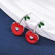 Серьги-гвоздики из вишневой латуни с эмалью для женщин EJEW-G425-02P