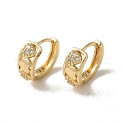 Серьги-кольца из латуни с микропаве из кубического циркония EJEW-L271-05KCG-05