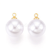 Подвески из латуни и АБС-пластика с имитацией жемчуга KK-N261-12mm-121G