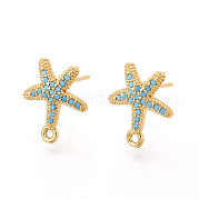 Латунные серьги-гвоздики из циркония KK-N263-24A-G