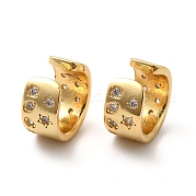 Серьги-каффы из латуни с кубическим цирконием EJEW-P226-06G