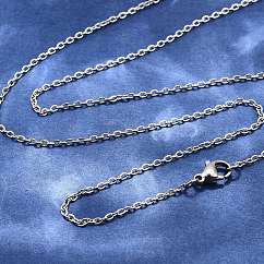 Collares de cadena tipo cable unisex, clásicos, lisos, de acero inoxidable 304, resistentes al deslustre, para hombre y mujer., color acero inoxidable, 19.5 pulgada ~ 19.8 pulgadas (49.5 cm ~ 50.5 cm)