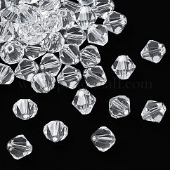 Imitazione branelli di cristallo austriaco, grado aaa, vetro k9, sfaccettato, bicono, chiaro, 8x8mm, Foro: 0.9~1 mm