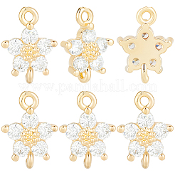 10 pz. Ciondolo con connettore a forma di fiore in ottone con vetro&nbsp;KK-BBC0023-73
