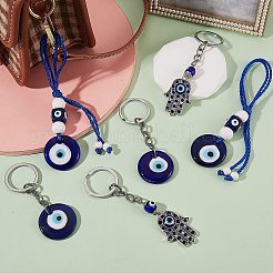 6 stücke 3 stil handgemachte bösen blick Bunte Malerei keychain&nbsp;KEYC-SW00002